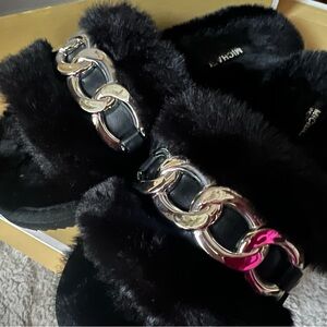 Michael Kors Scarlett Slipper with Chain - Black